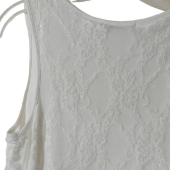 Suzy Shier  White Lace Camisole Tank Top Sleeveless 2 Piece - Picture 6 of 8